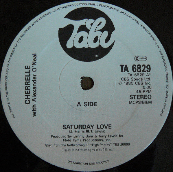 Cherrelle With Alexander O'Neal : Saturday Love (Extended Version) (12", Single)