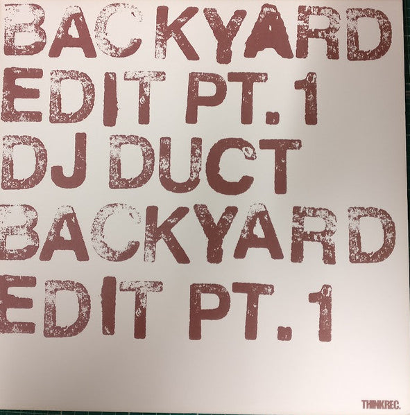 DJ Duct : Backyard Edit Pt.1 (12", Promo)