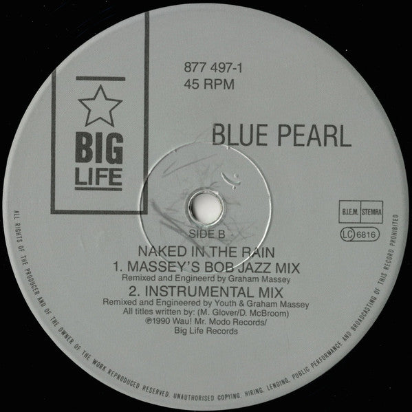 Blue Pearl : Naked In The Rain (12", Single)