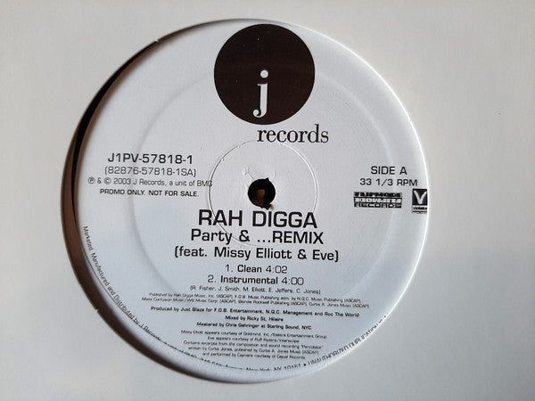 Rah Digga Feat. Missy Elliott & Eve (2) : Party & ... Remix (12", Promo)