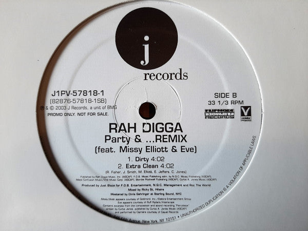 Rah Digga Feat. Missy Elliott & Eve (2) : Party & ... Remix (12", Promo)