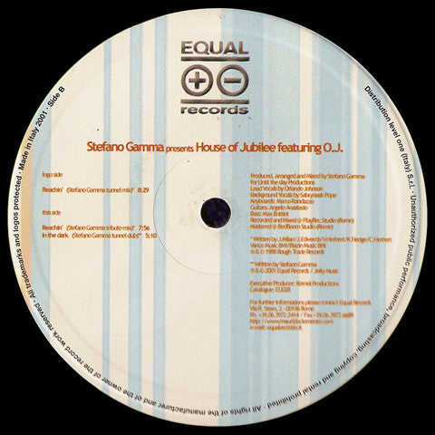 Stefano Gamma Presents House Of Jubilee* Feat. O.J.* : Reachin' (12")