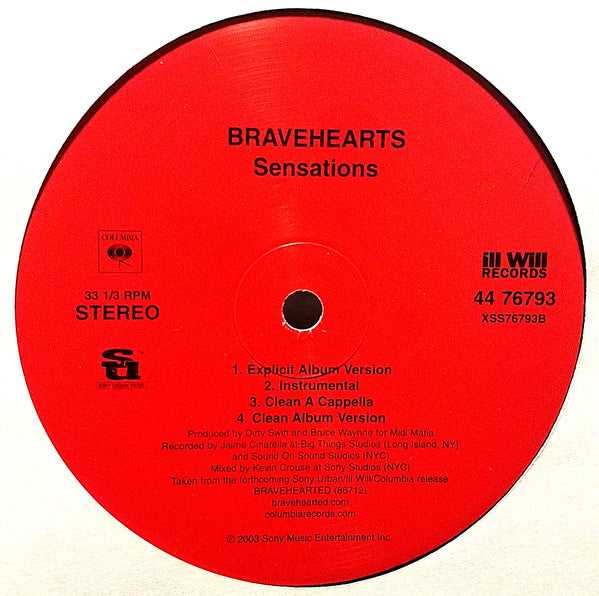 Bravehearts Feat. Nas & Lil Jon* : Quick To Back Down (12")