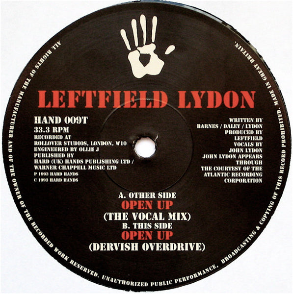 Leftfield, Lydon* : Open Up (12", Single)