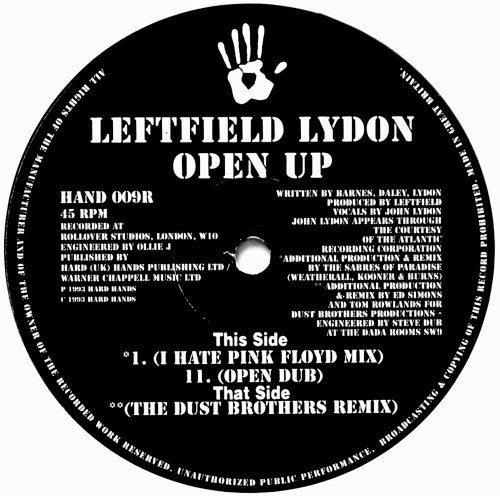 Leftfield, Lydon* : Open Up (Remix) (12", Single)