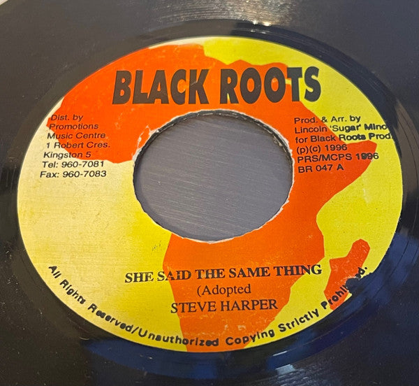 Steve Harper : She Said The Same Thing (7")