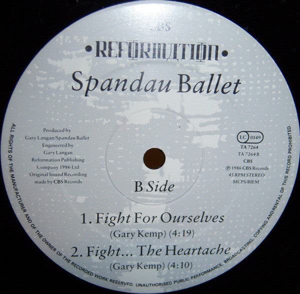 Spandau Ballet : Fight For Ourselves (Extended Remix) (12", Single)