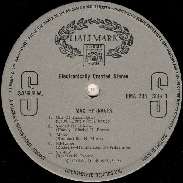 Max Bygraves : Max Bygraves (LP, Comp, RM)