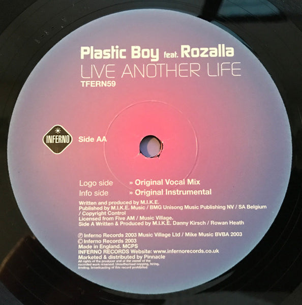 Plastic Boy Feat. Rozalla : Live Another Life (12")