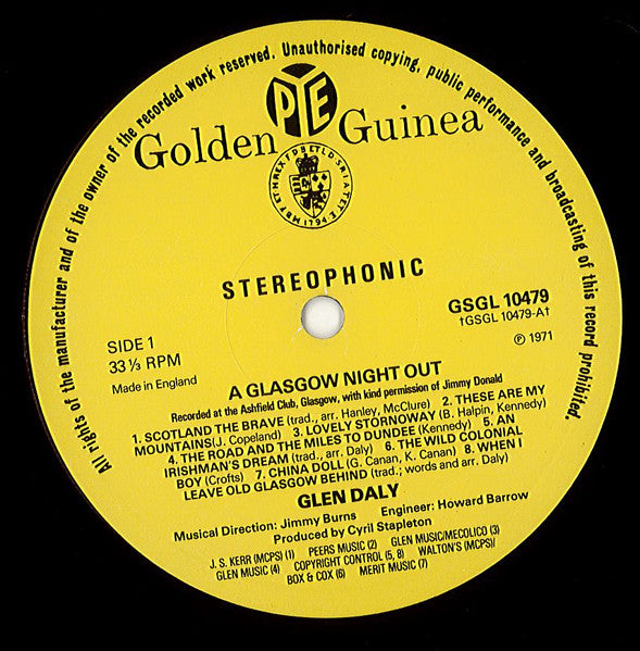 Glen Daly : A Glasgow Night Out (LP)