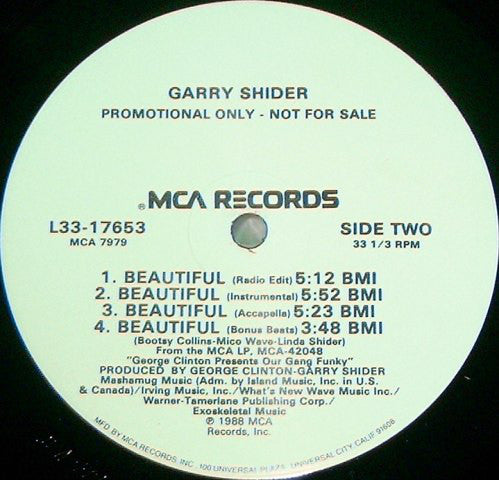 Garry Shider : Beautiful (12", Promo)