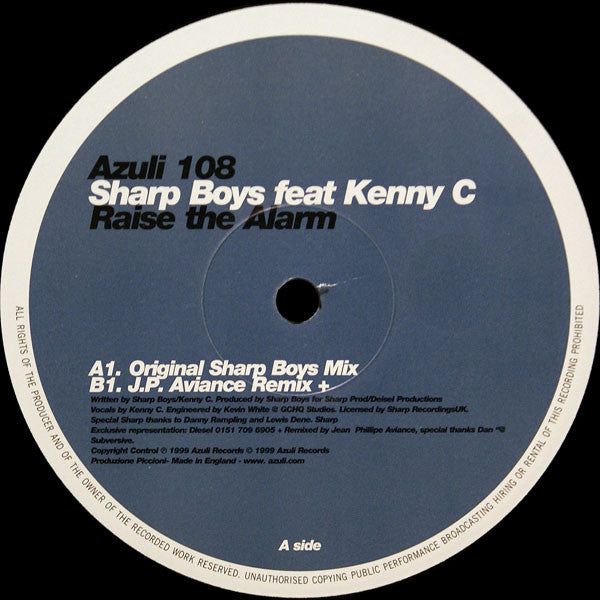 Sharp Boys* Feat. Kenny C : Raise The Alarm (Sharp / JP Aviance Mixes) (12")