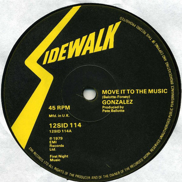 Gonzalez : Move It To The Music (12")
