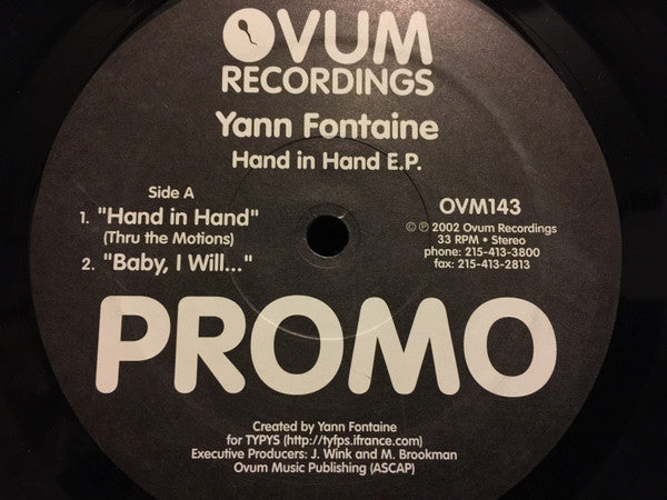 Yann Fontaine : Hand In Hand E.P. (12", EP, Promo)