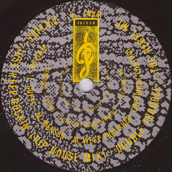 Double Trouble & The Rebel MC* : Just Keep Rockin' (7", Single, Dam)