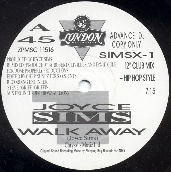 Joyce Sims : Walk Away (The 12" Selection) (2x12", Promo)