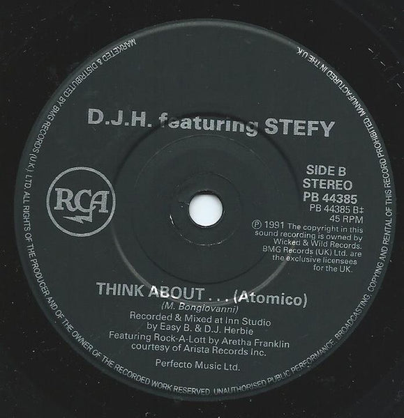 D.J.H. Featuring Stefy* : Think About ... (7")