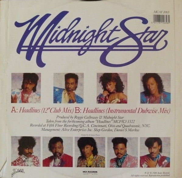 Midnight Star : Headlines (12", Single)