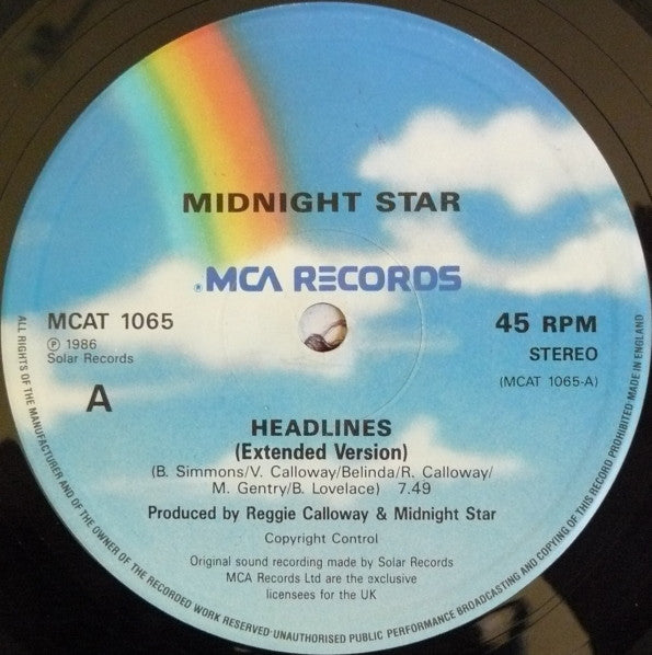 Midnight Star : Headlines (12", Single)