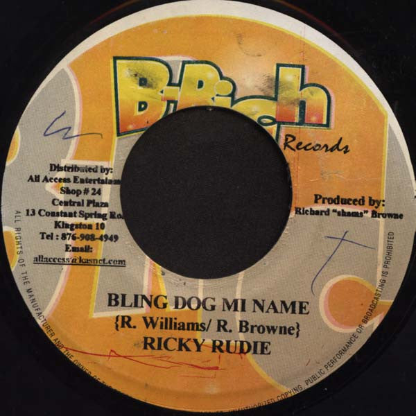Ricky Rudie / Monster Twins : Bling Dog Mi Name / Gyal Pt. 2 (7")