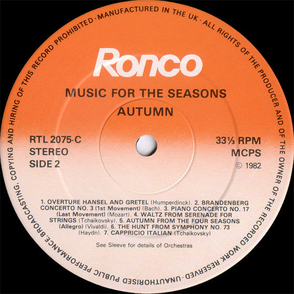 Various : Music For The Seasons - Autumn (LP, Comp)