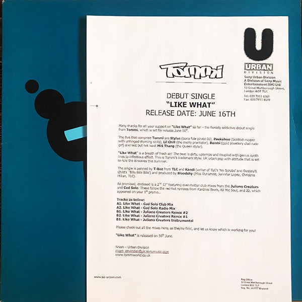 Tommi (2) : Like What (12", Promo)