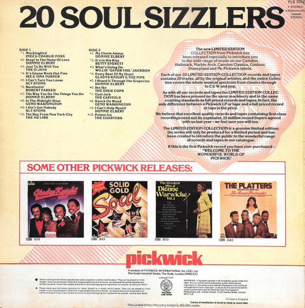 Various : 20 Soul Sizzlers (LP, Comp, Ltd)