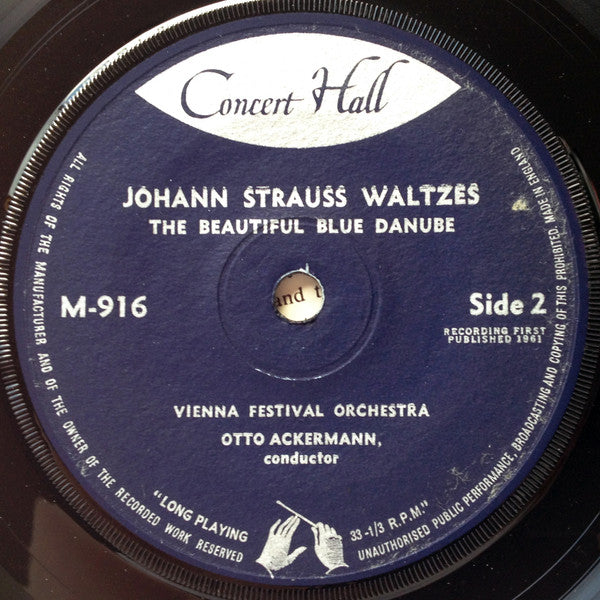 Strauss*, Vienna Festival Orchestra*, Otto Ackermann : Blue Danube And Emperor Waltzes (7")