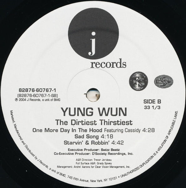 Yung Wun : The Dirtiest Thirstiest (2xLP, Album)