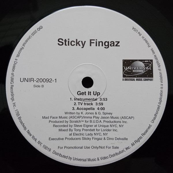 Sticky Fingaz : Get It Up (12", Single, Promo)