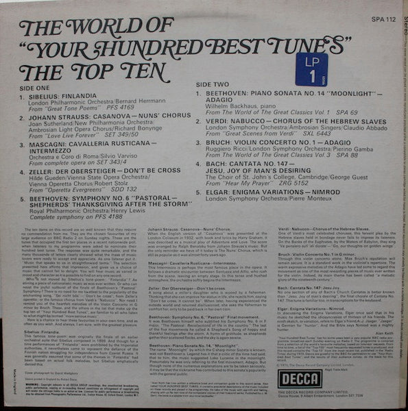 Various : The World Of Your Hundred Best Tunes, The Top Ten (LP, Comp)