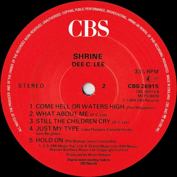 Dee C. Lee : Shrine (LP, Album)