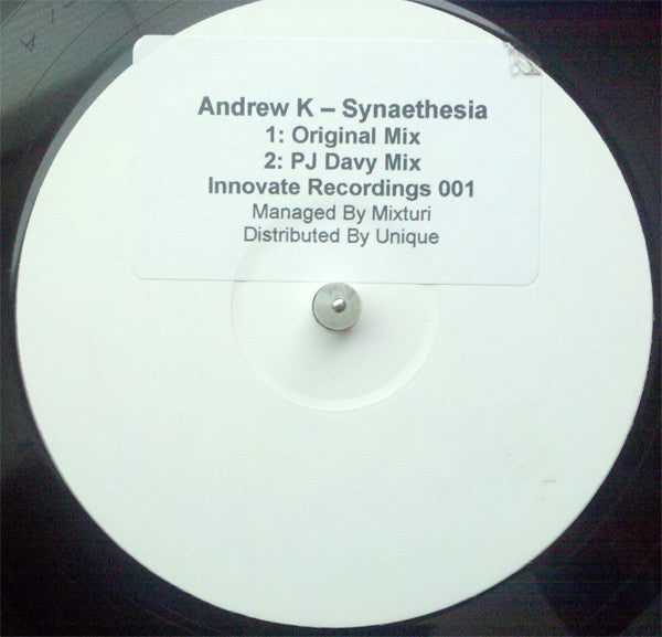 Andrew K : Synaethesia (12", W/Lbl)