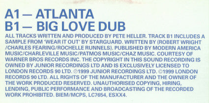 Pete Heller : Atlanta / Big Love Dub (12")