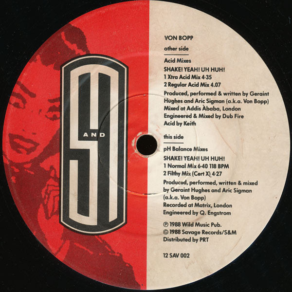 Von Bopp : Shake! Yeah! Uh Huh! (12")