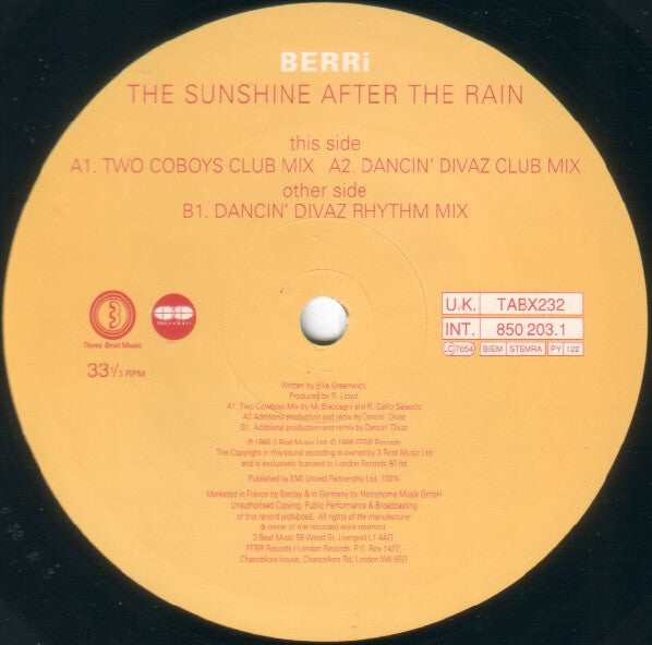 BERRi : Sunshine After The Rain (12")