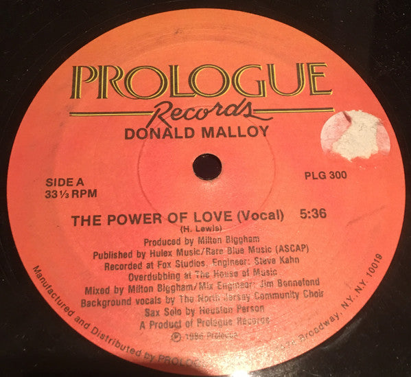Donald Malloy : The Power Of Love (12")