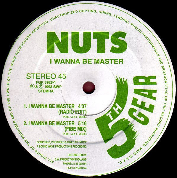 Nuts : I Wanna Be Master (12")