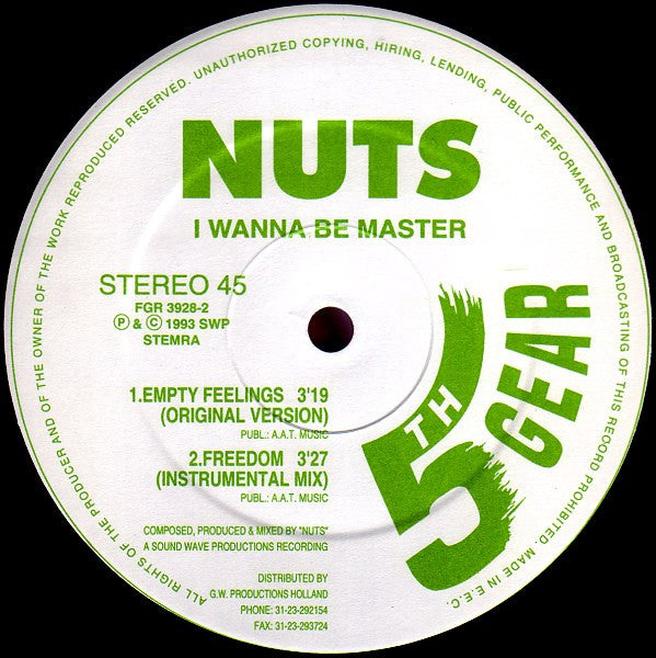 Nuts : I Wanna Be Master (12")