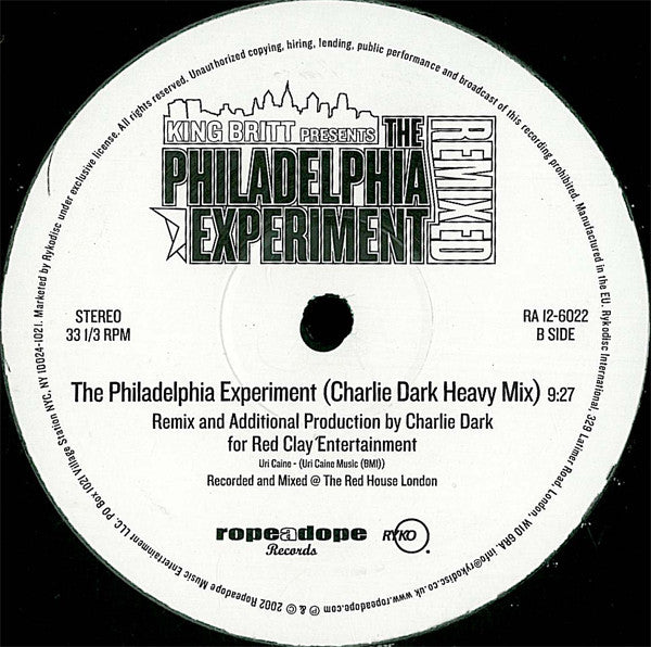 King Britt Presents The Philadelphia Experiment : Remixed (12")