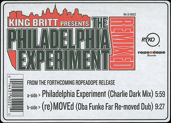 King Britt Presents The Philadelphia Experiment : Remixed (12")