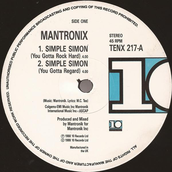 Mantronix : Simple Simon (12")