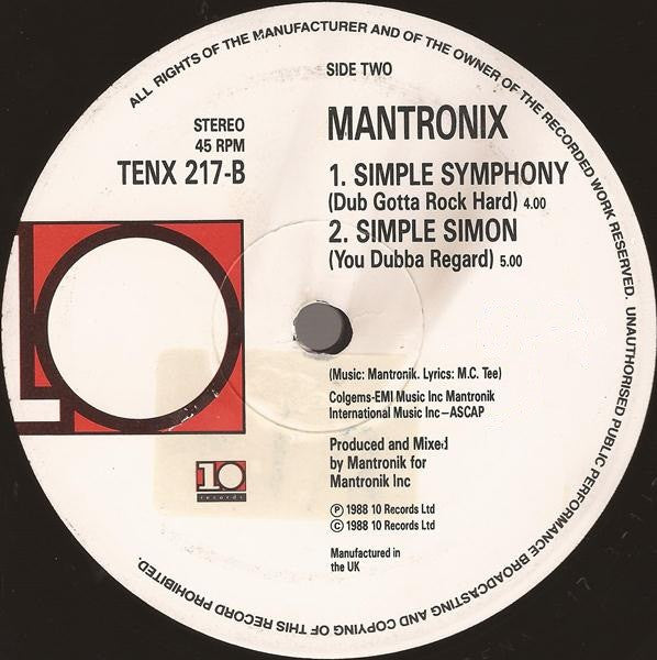 Mantronix : Simple Simon (12")