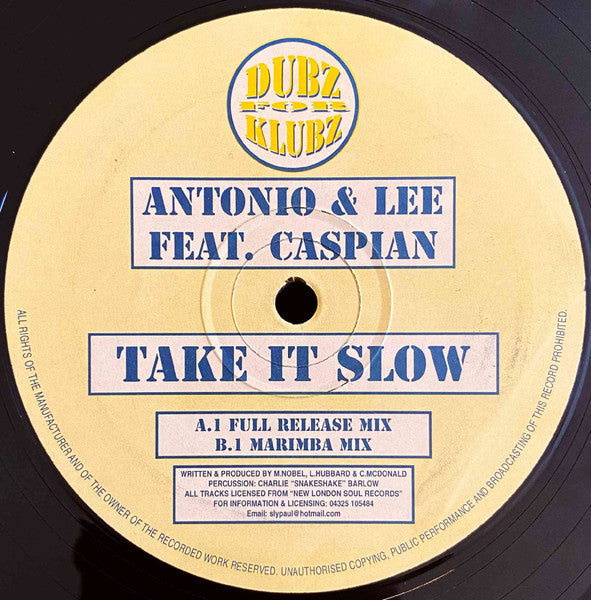 Antonio & Lee Feat. Caspian (2) : Take It Slow (12")