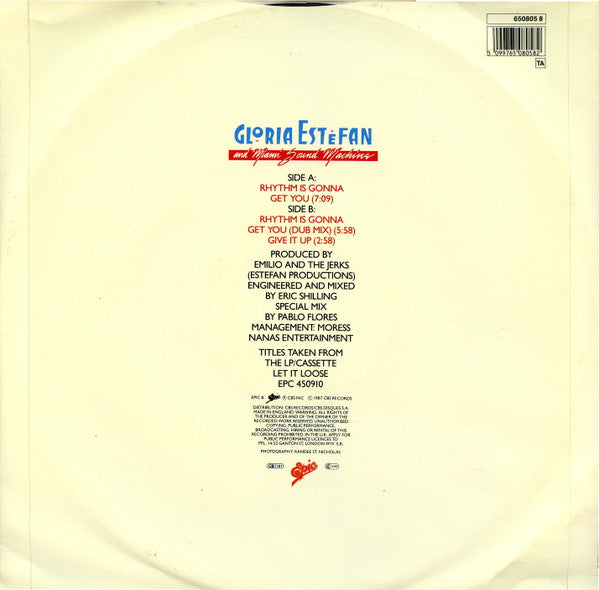 Gloria Estefan And Miami Sound Machine* : Rhythm Is Gonna Get You (12", Single)