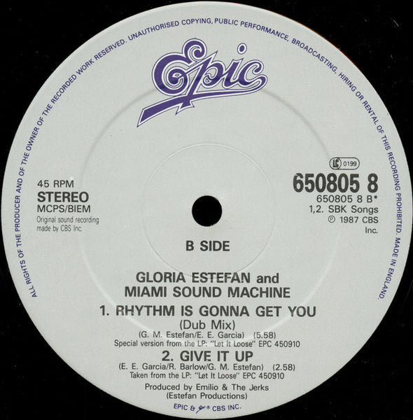 Gloria Estefan And Miami Sound Machine* : Rhythm Is Gonna Get You (12", Single)