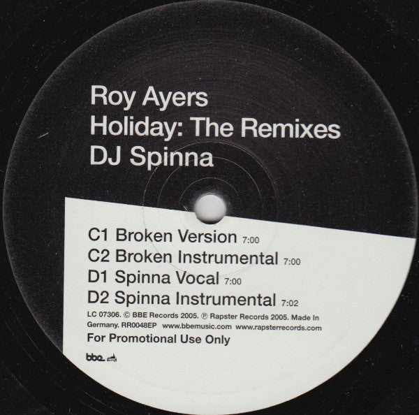Roy Ayers : Holiday: The Remixes (2x12", Promo)