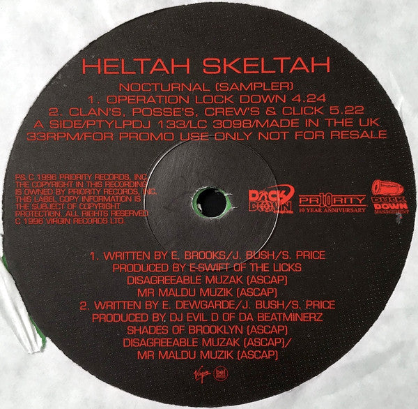 Heltah Skeltah : Nocturnal (Sampler) (12", Promo, Smplr, Gre)