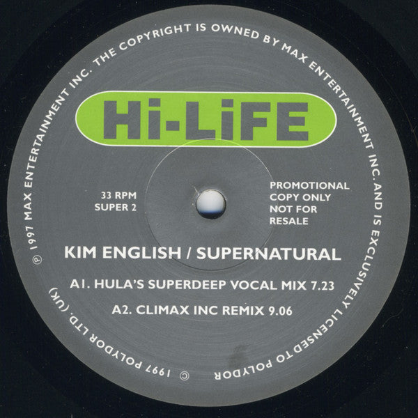 Kim English : Supernatural (12", Promo)