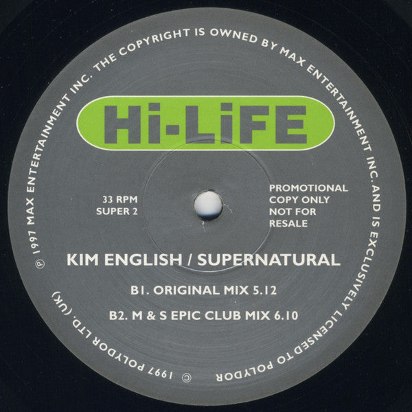 Kim English : Supernatural (12", Promo)